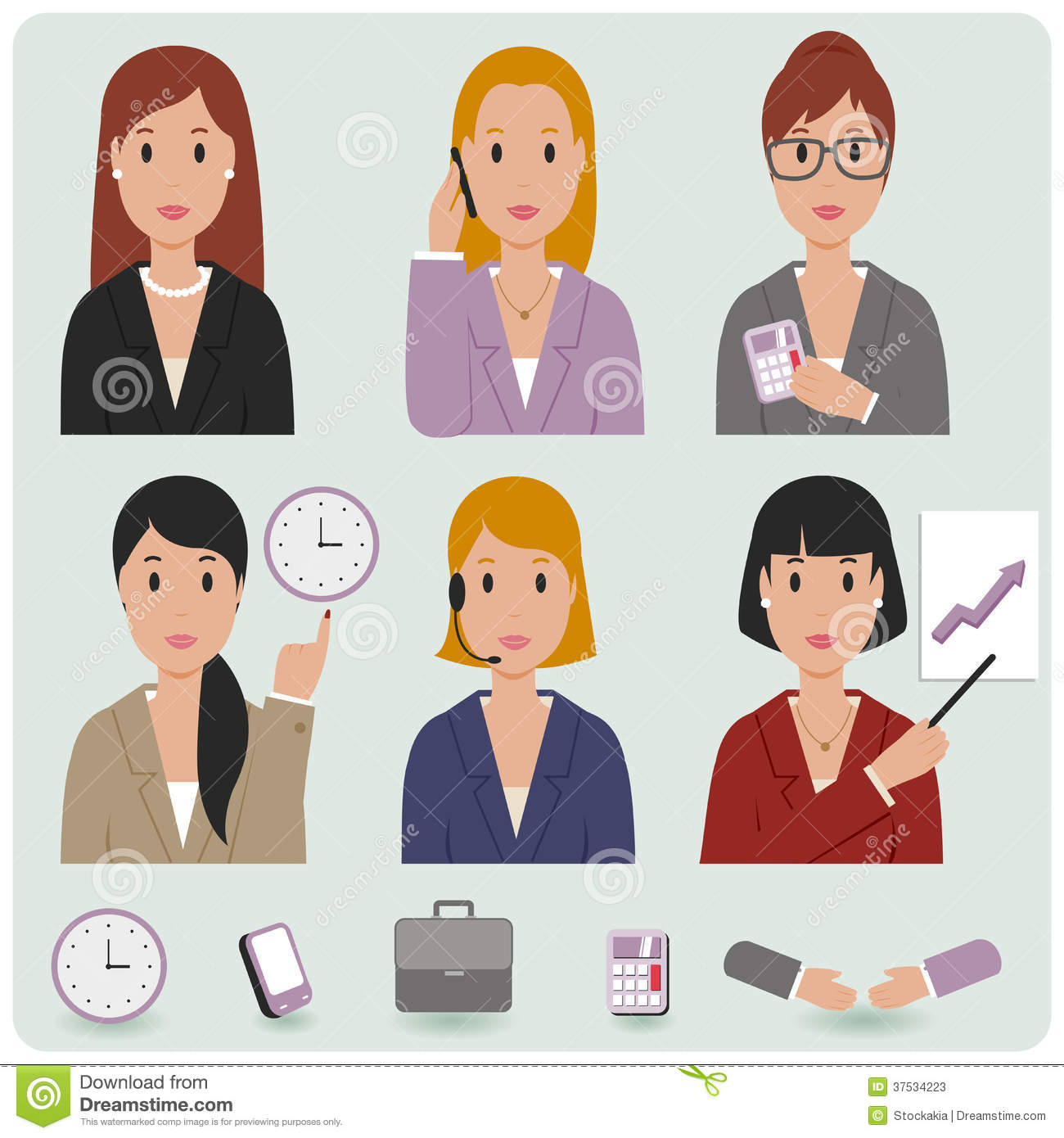 Business Avatar Icons Woman