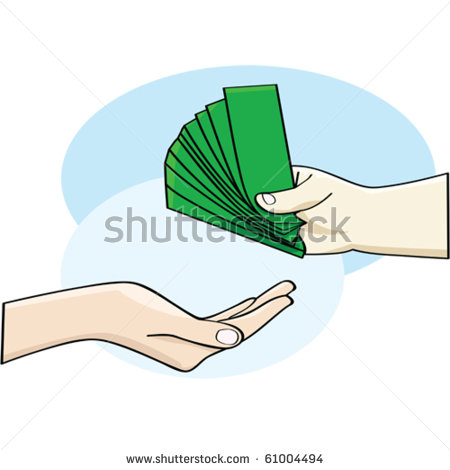 Cartoon Hand Giving Money