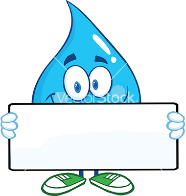 Cartoon Water Droplet Character