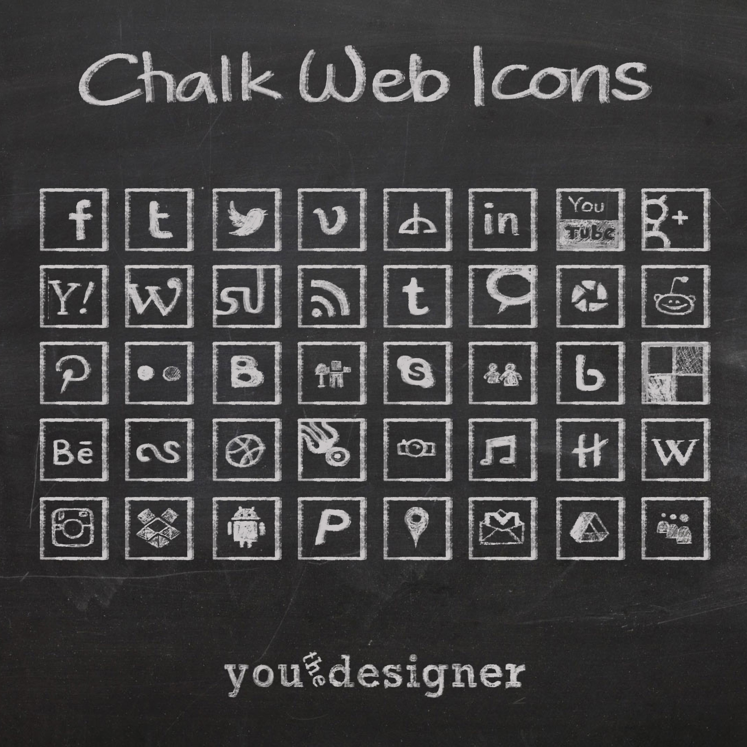 Chalk Social Media Icons Free Chalk Social Media Icons Free