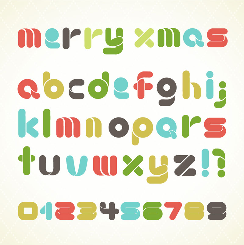 Christmas Alphabet Letters Vector