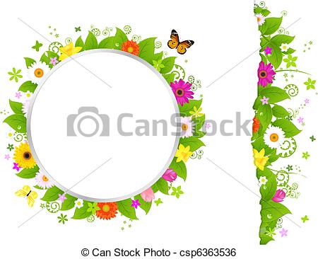 Circle Flower Border Clip Art