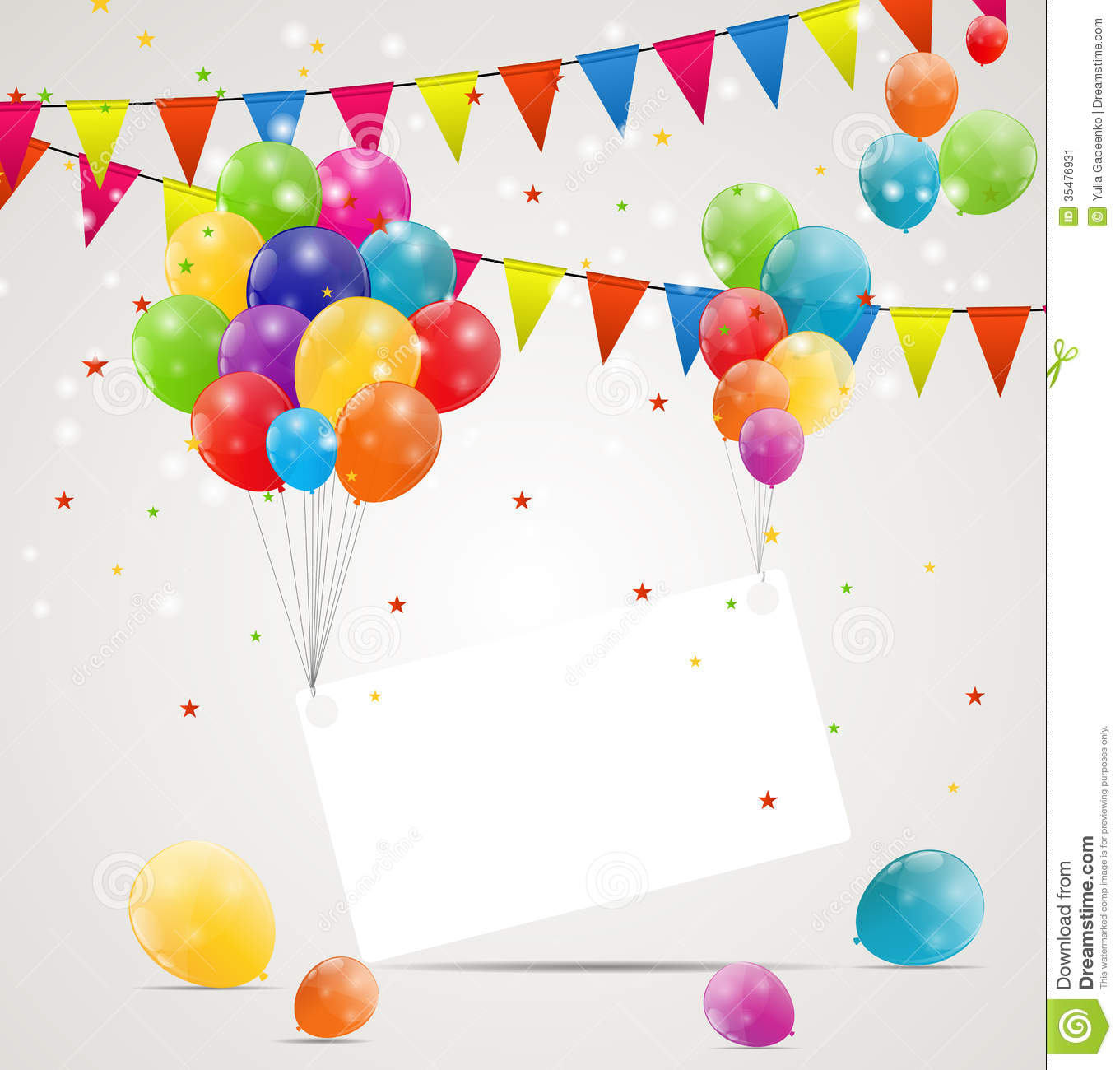 Colorful Balloons Birthday Picture Cards