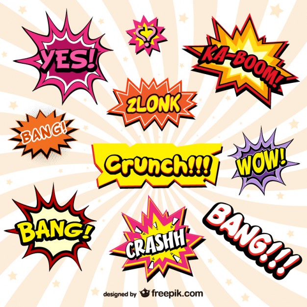 Comic Book Elements Vector Free