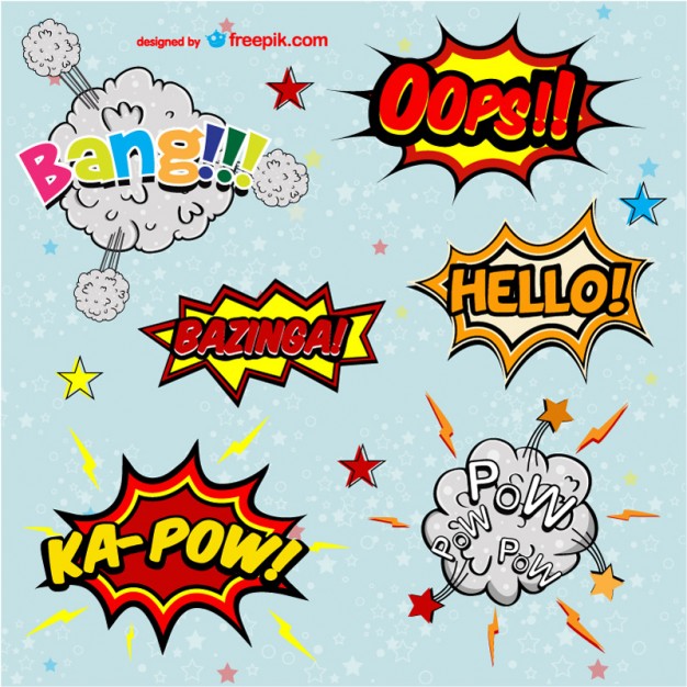 Comic Book Words Vector