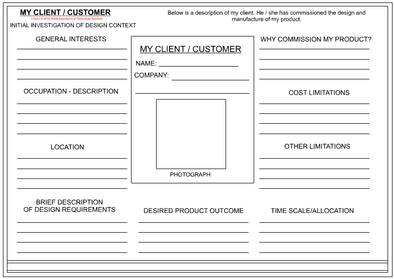 Customer Profile Sheet Template