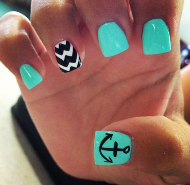 Cute Anchor Nail Design