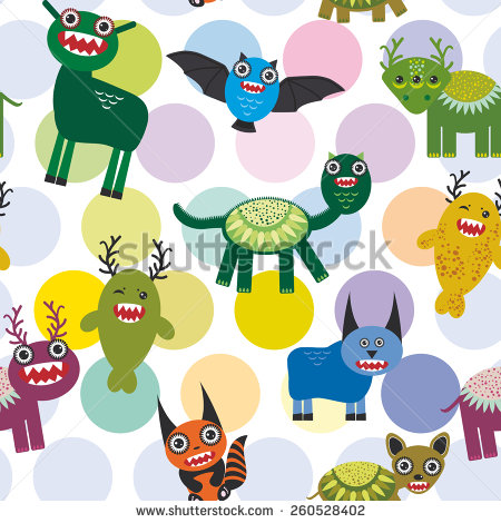 Cute Cartoon Halloween Monsters