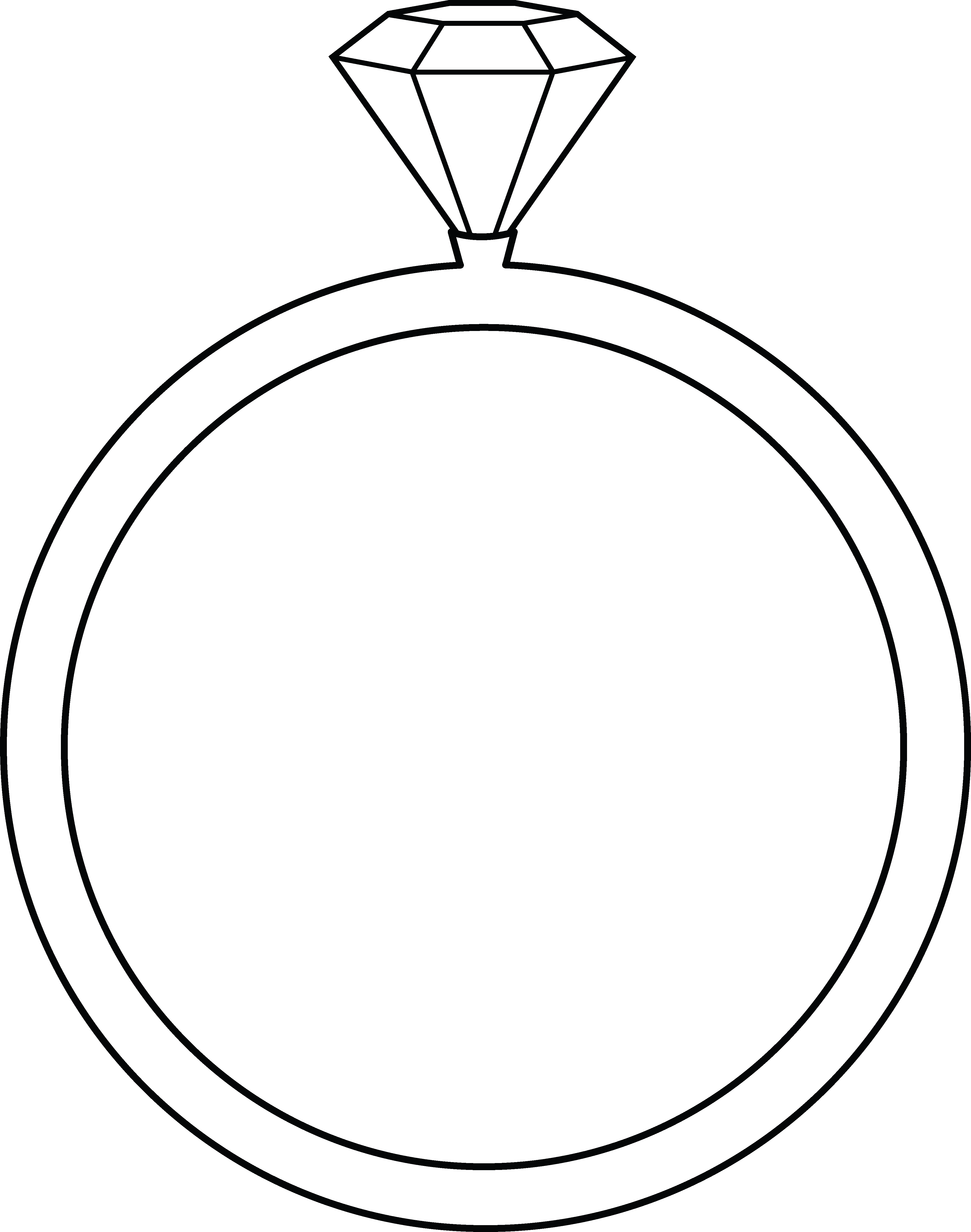 Diamond Ring Outline Clip Art