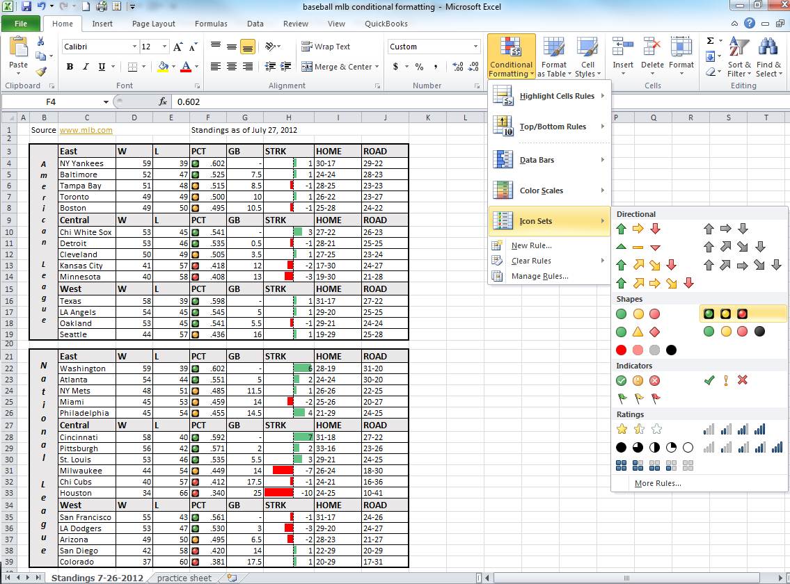 Excel 2010 Conditional Formatting Icon Set Excel 2010 Conditional Formatting Icon Set