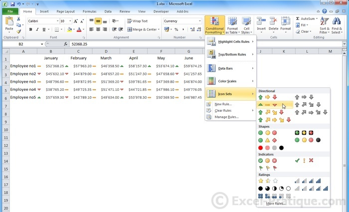 Excel Conditional Formatting Icon Sets