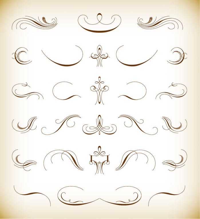 Floral Design Elements Vector Set