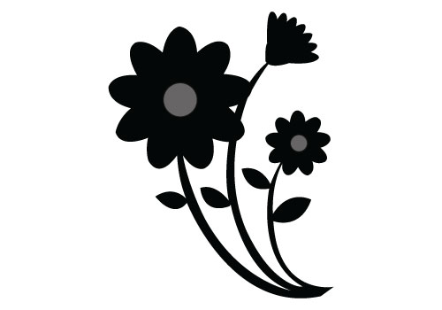 Flower Silhouette Vector Graphics