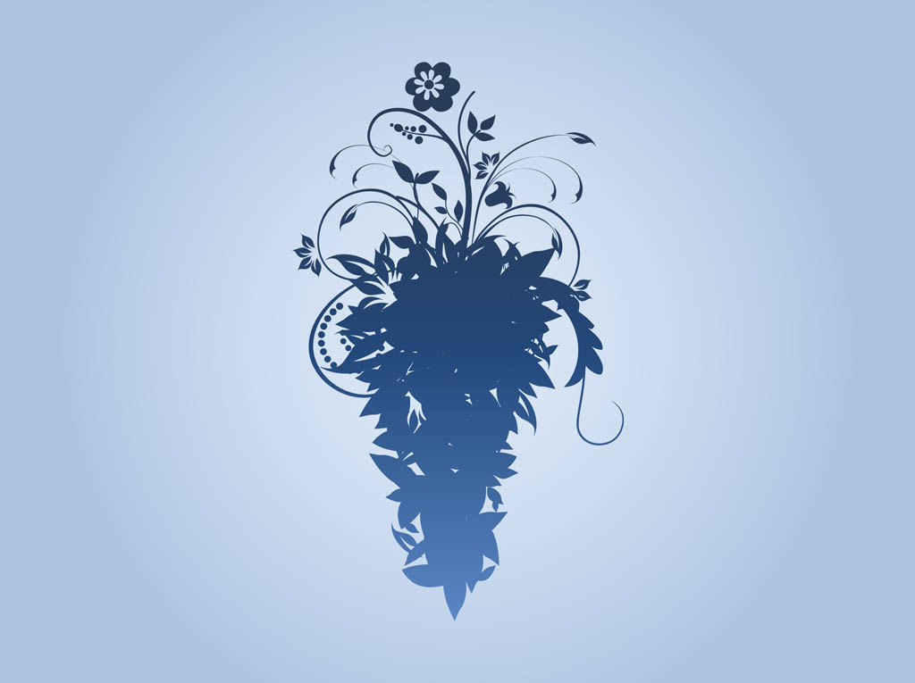 14 Floral Silhouette Vector Images