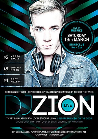 Free DJ Flyer PSD Template