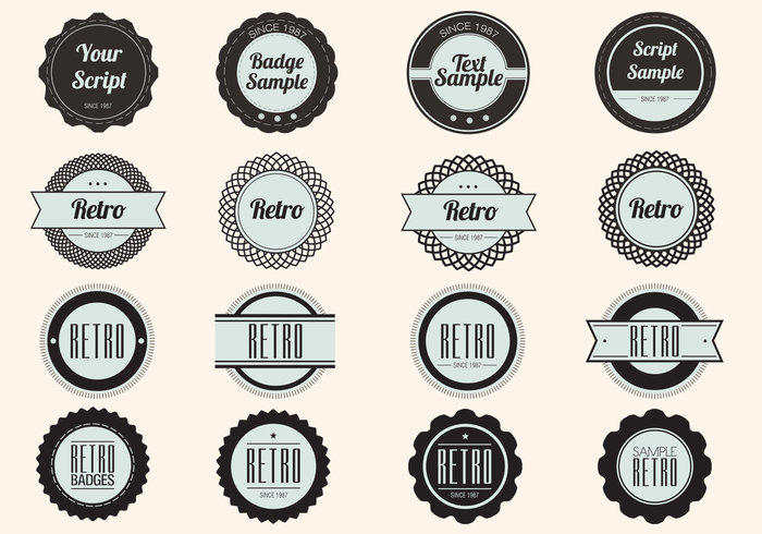 Free Vector Retro Badge Label Free Vector Retro Badge Label