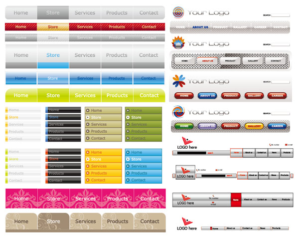 Free Vector Web Navigation Bar Free Vector Web Navigation Bar