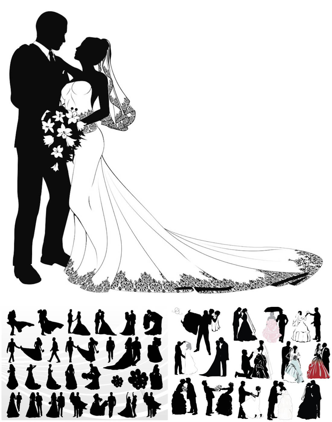 Free Wedding Silhouette Clip Art