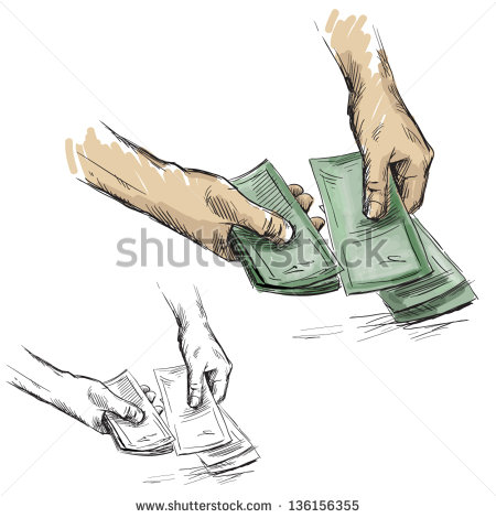 Hands Counting Money Vector