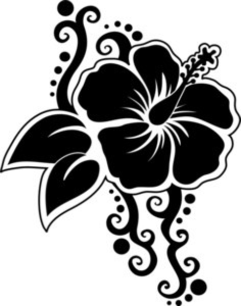 Hawaiian Flower Clip Art Silhouette