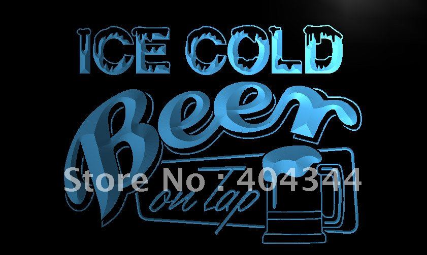 Ice Cold Beer On Tap Sign