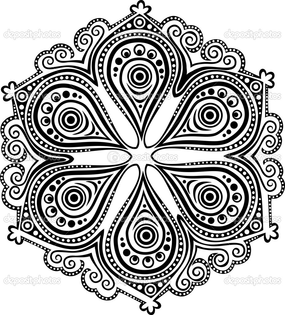 Indian Mandala Black and White