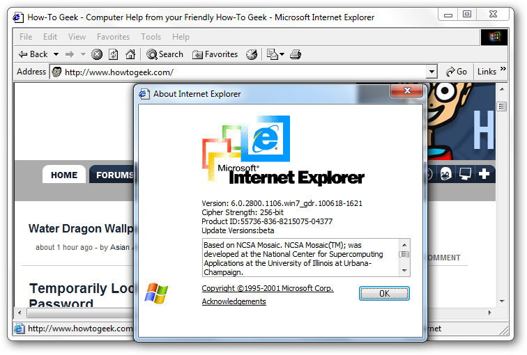 Internet Explorer 6 On Windows 7 Internet Explorer 6 On Windows 7