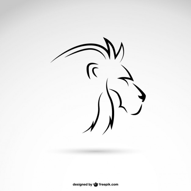 Lion Profile Line Art