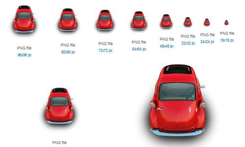Little Red Car Icon