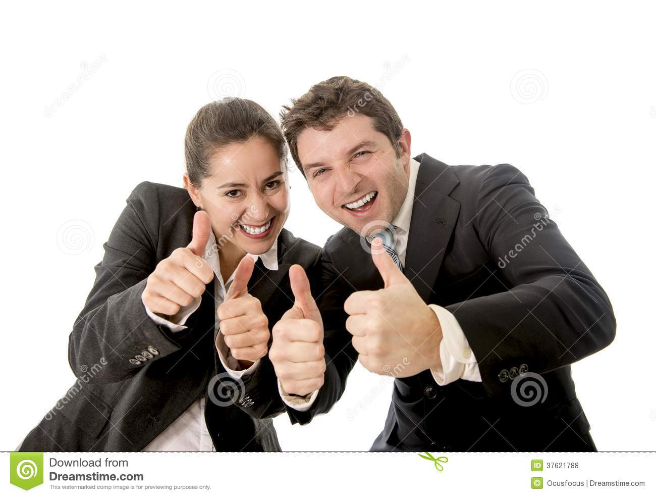 Men and Women Giving Thumbs Up