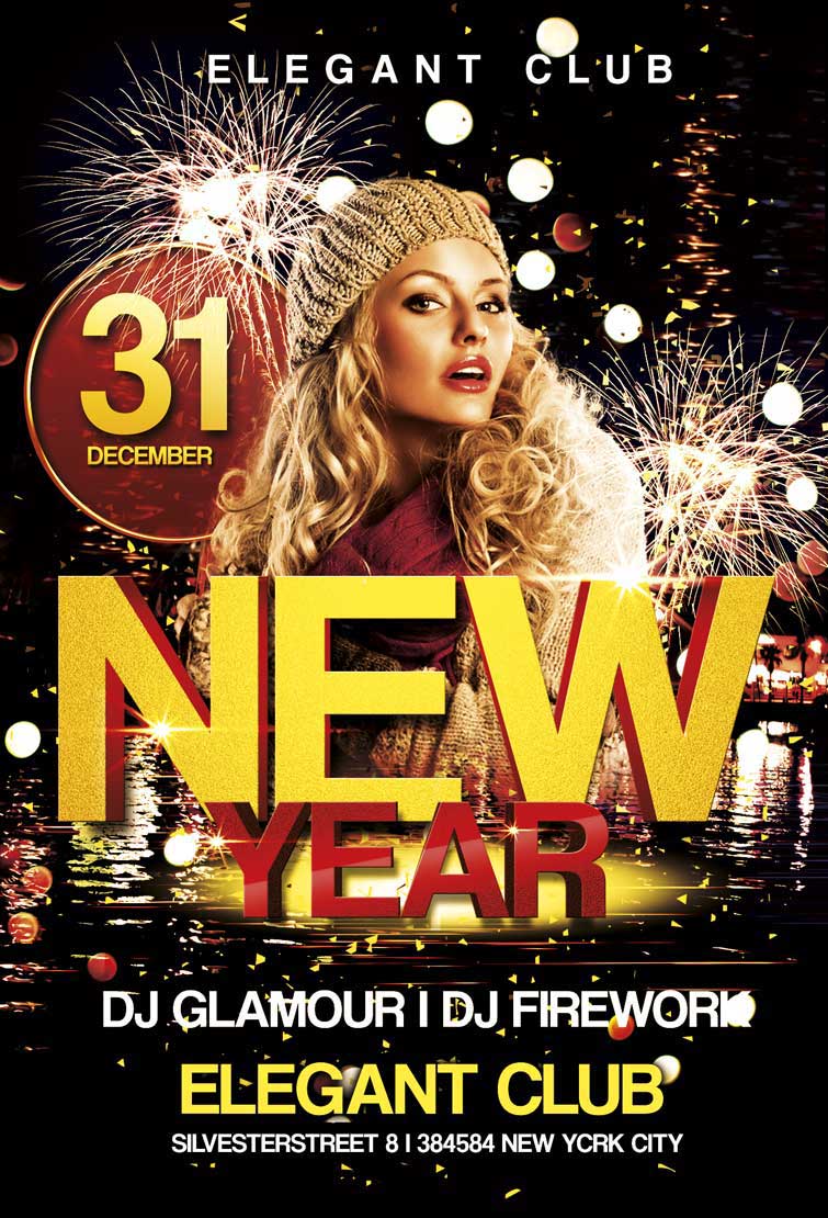 New Year Flyers Templates Free