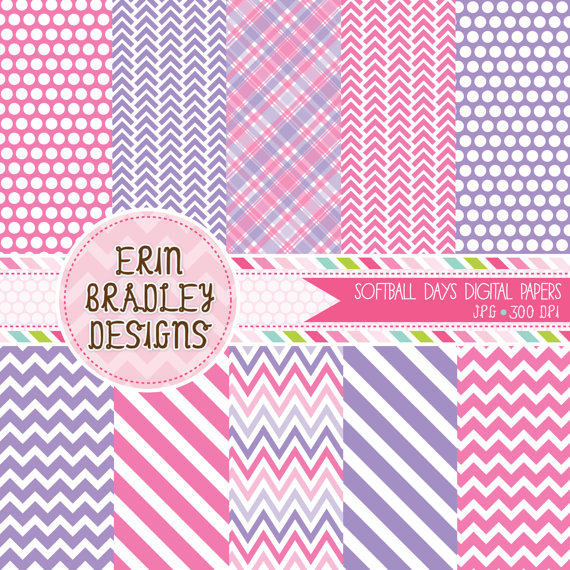 Pink and Purple Chevron Digital Paper