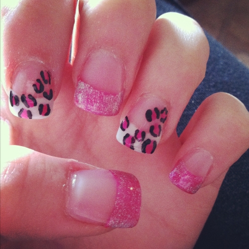 Pink and White Acrylic Nail Designs