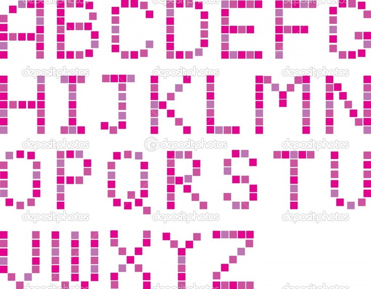 Pixel Art Letters Alphabet