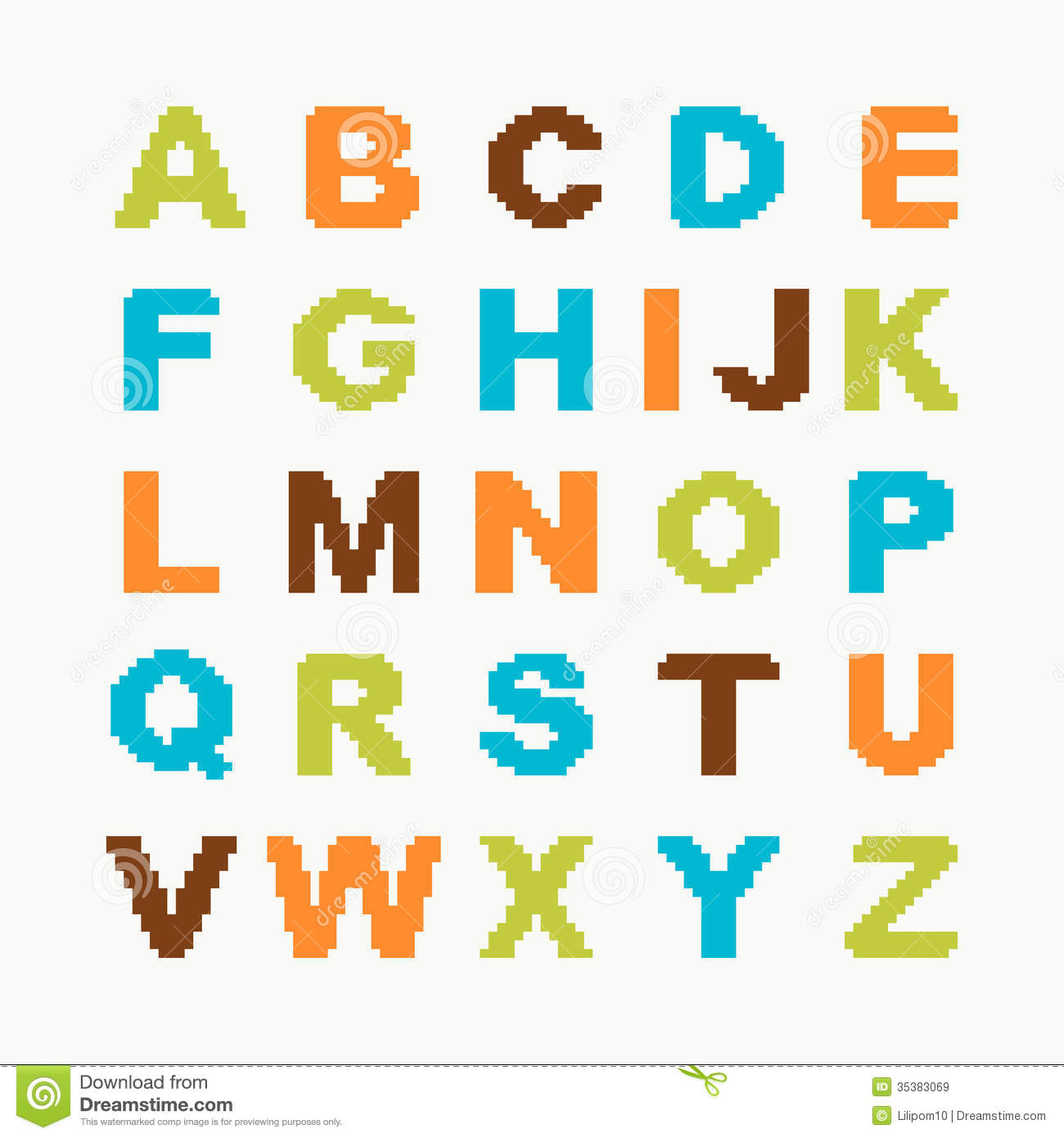 Pixel Letter Alphabet