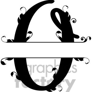 Regal Split Letter Monogram Clip Art