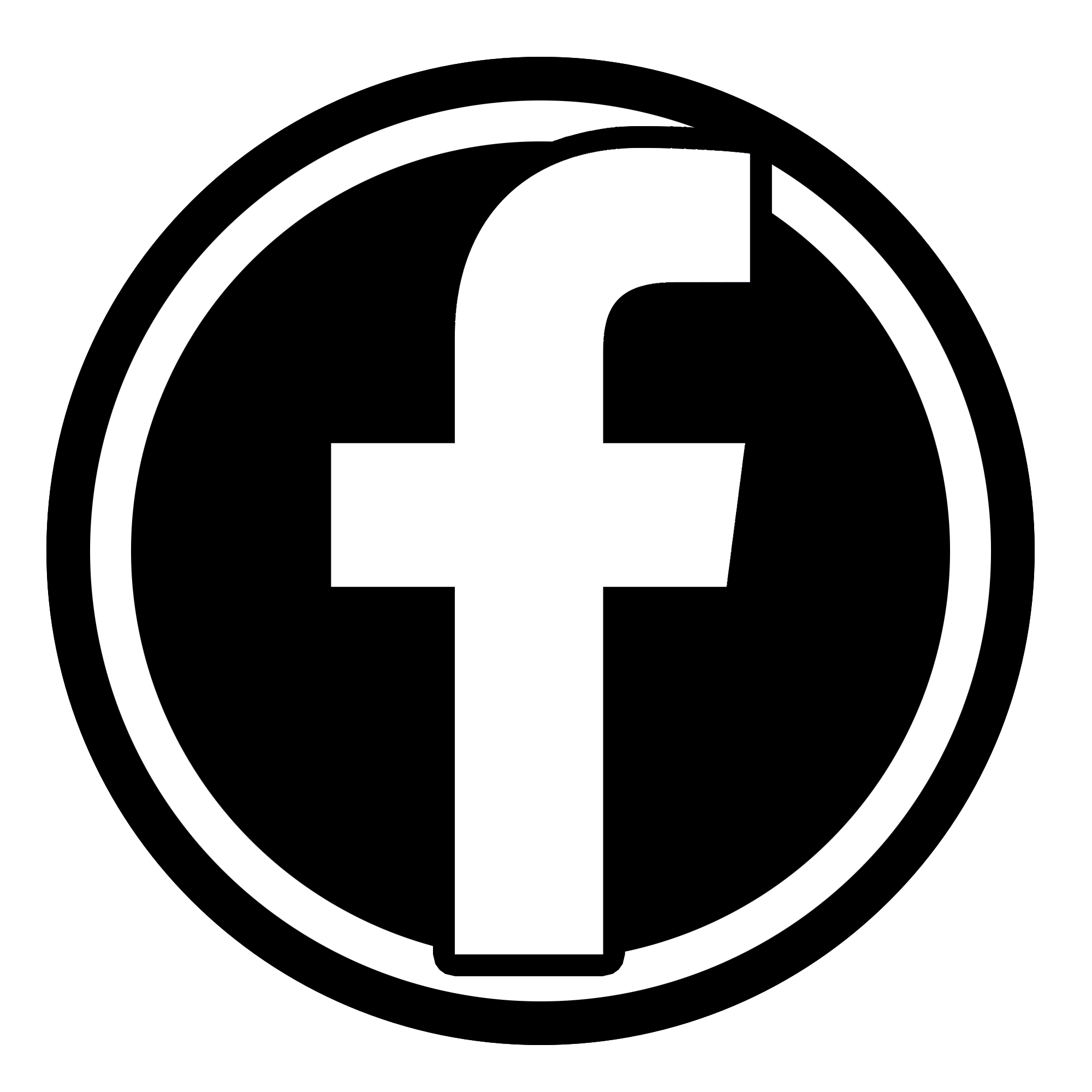 Round Facebook Icon Black and White