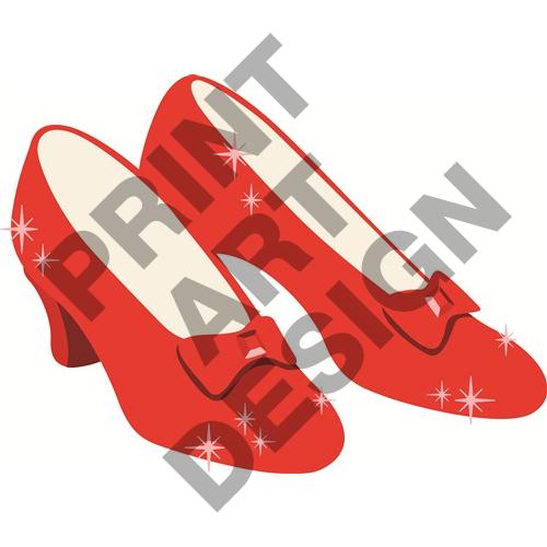 Ruby Red Slipper Clip Art Vector