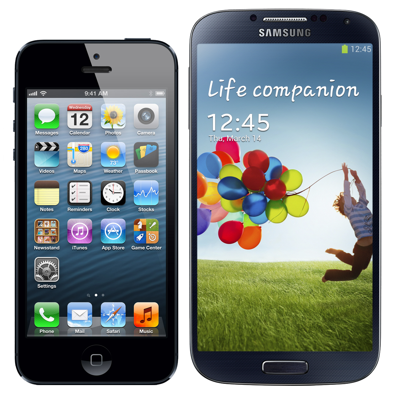 Samsung Galaxy S4 vs iPhone 5 Samsung Galaxy S4 vs iPhone 5