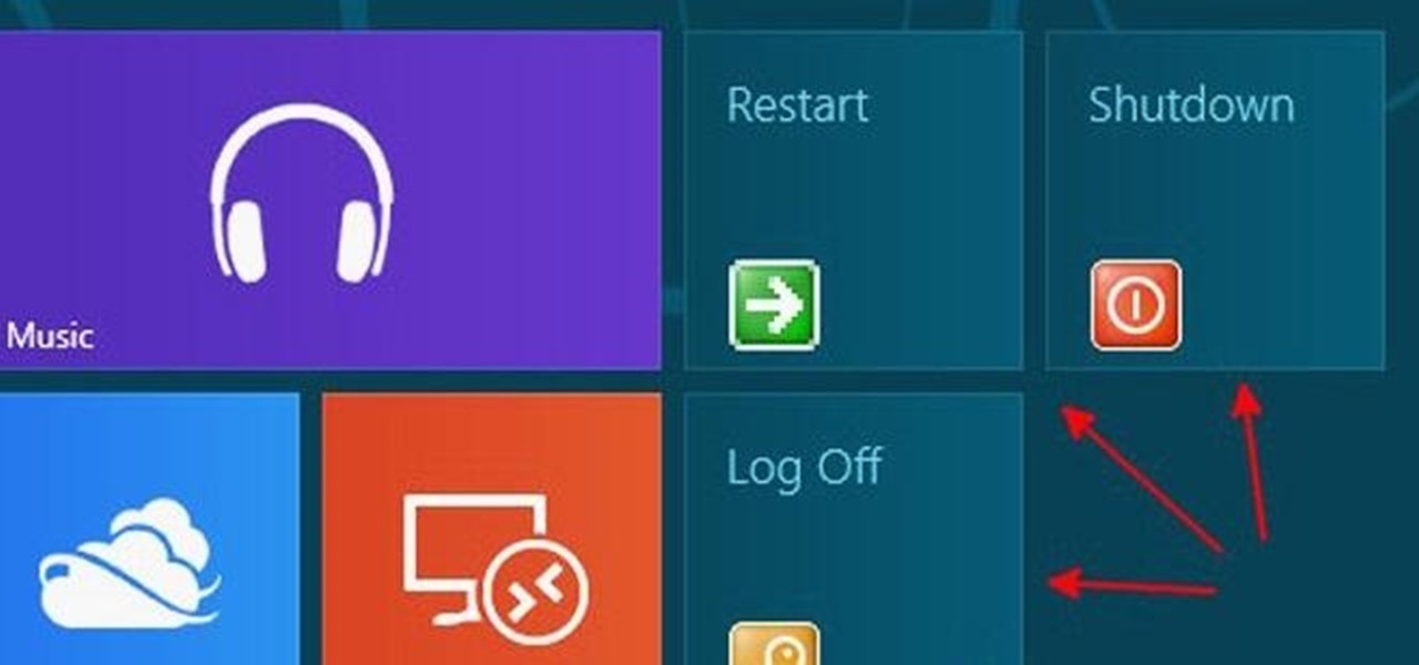 Shut Down Button On Windows 8 Start Screen
