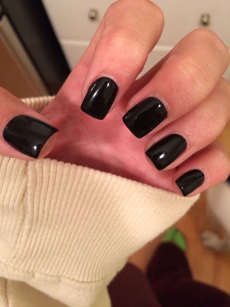 Square Black Acrylic Nails