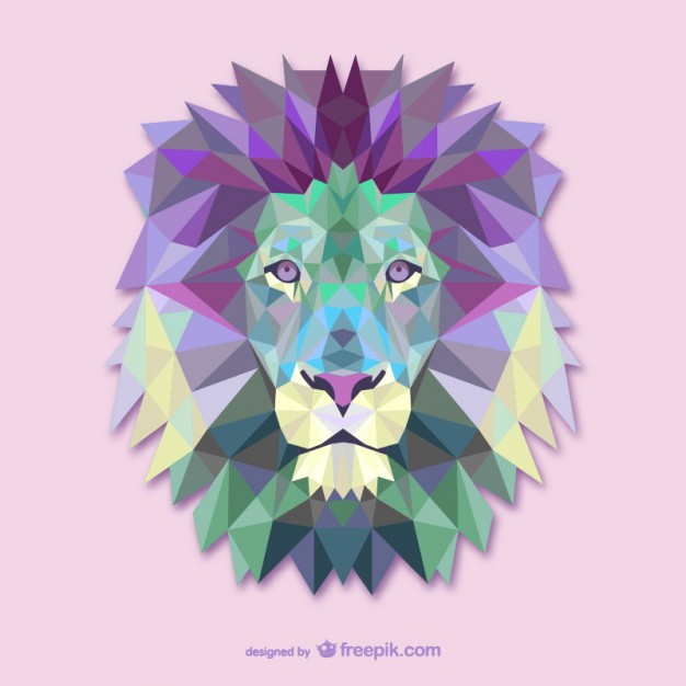 Triangle Lion Vector Illustration