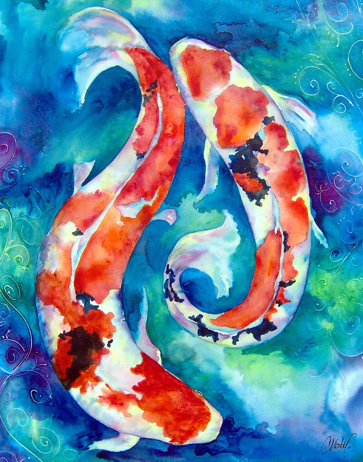 Two Koi Fish Watercolor