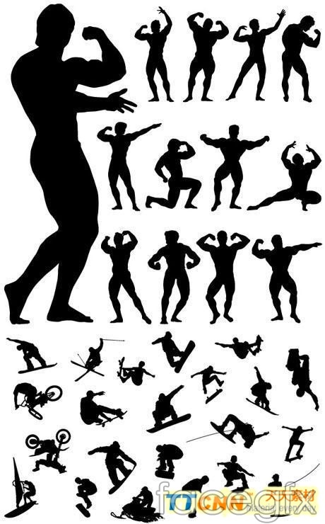 Vector Silhouette Sports Figures