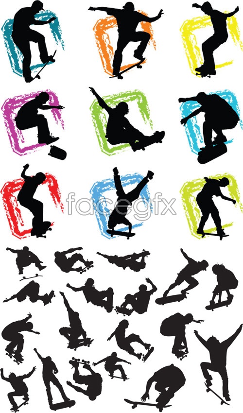 Vector Silhouette Sports Figures