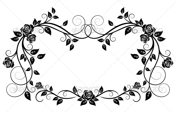 Vintage Borders and Frames Rose Flower