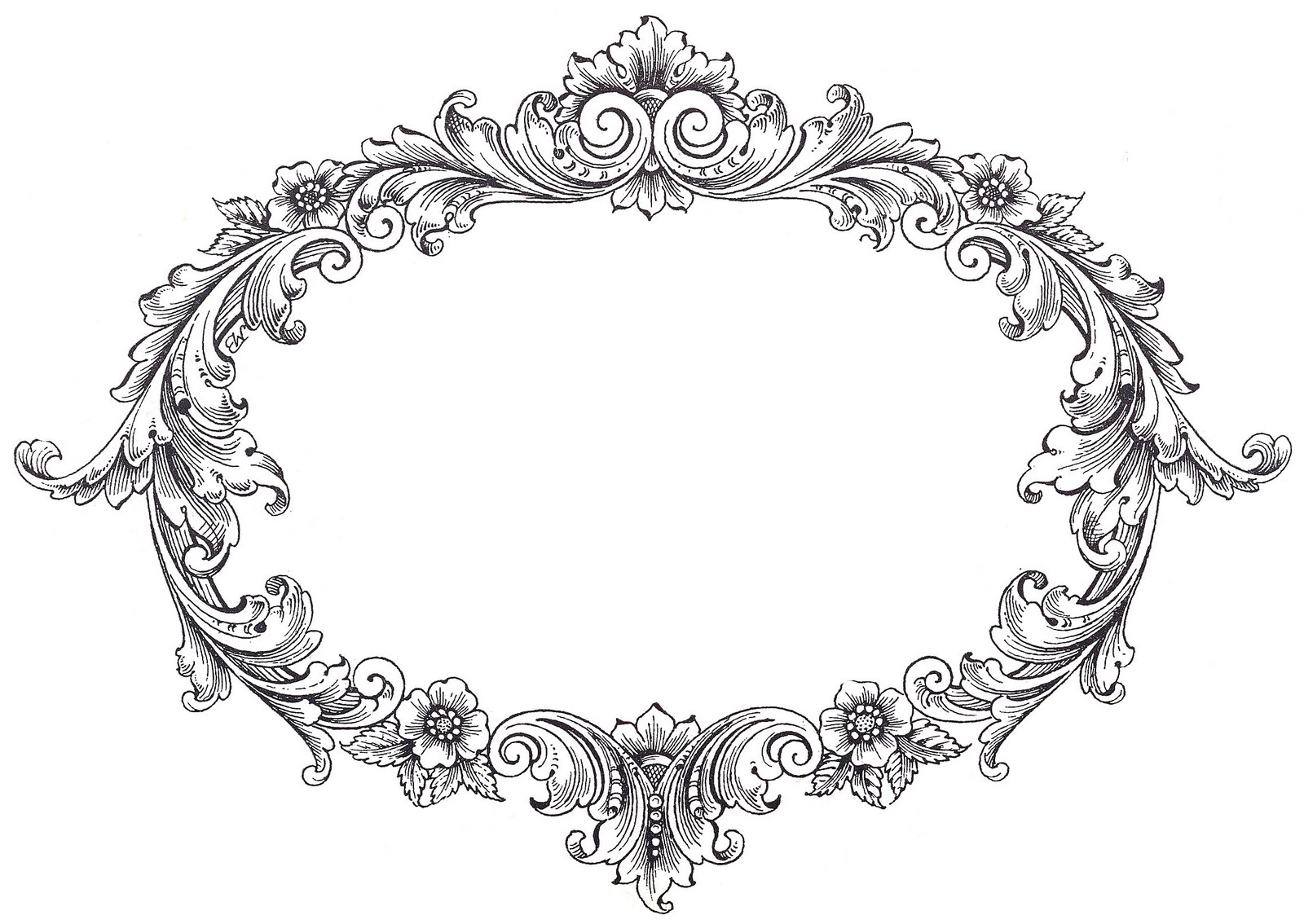 Vintage Oval Fancy Frame Clip Art