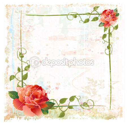 Vintage Red Rose Border