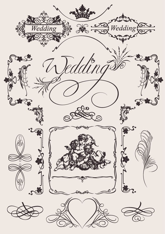 Vintage Wedding Vector Pattern
