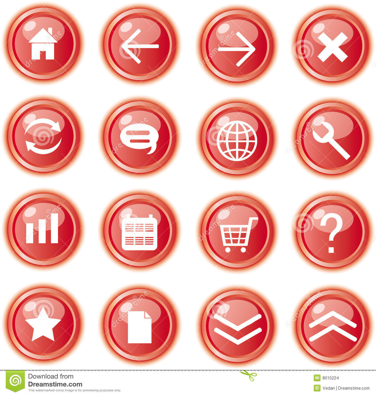 Website Button Icon Red